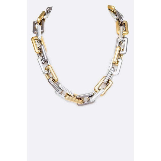 Mix Tone Resin Chain Iconic Necklace